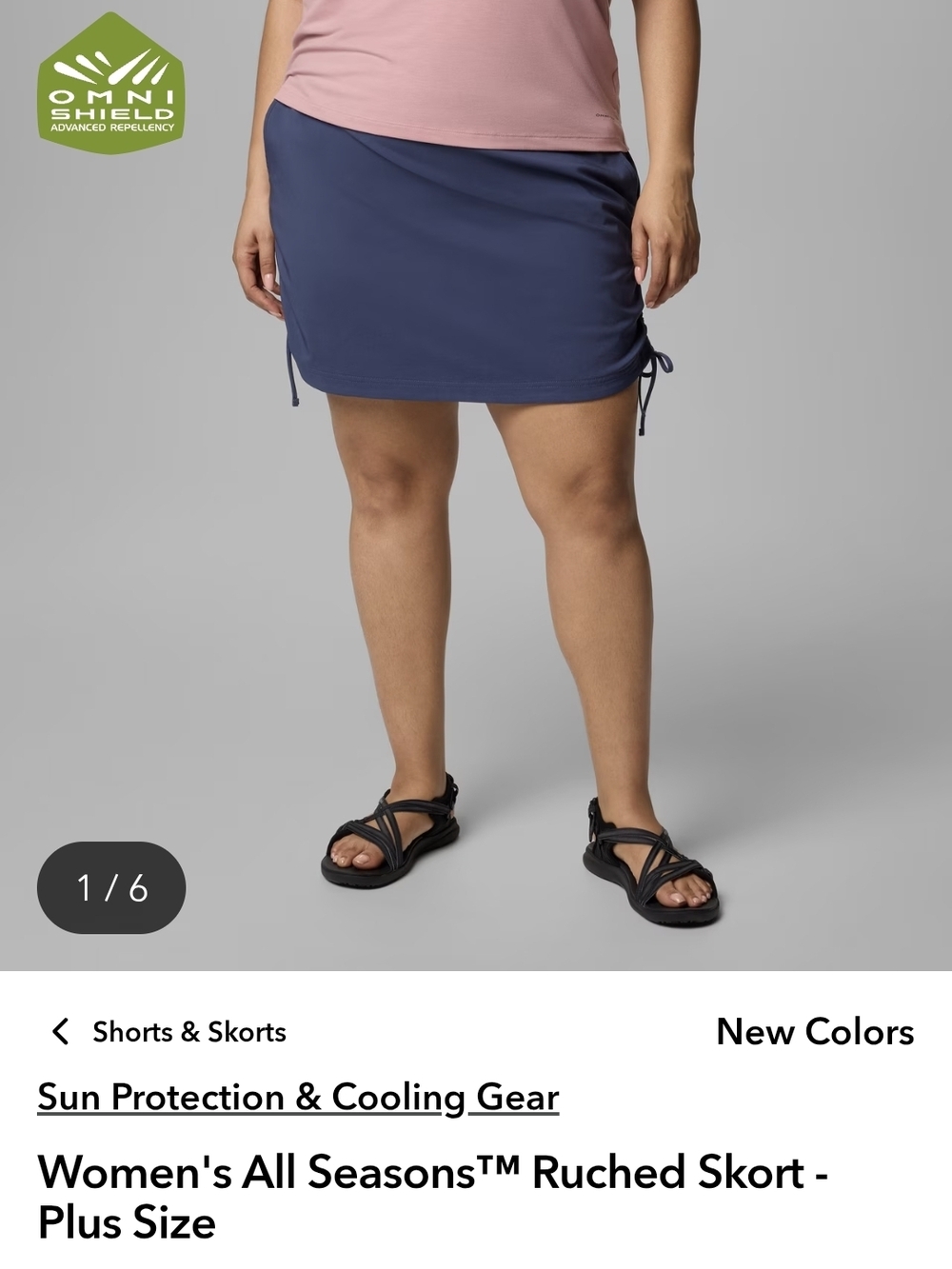 Columbia Women's All Seasons™ Ruched Skort - Plus Size, Navy 3X